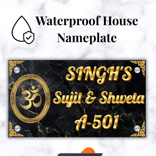 Om waterproof House Nameplate