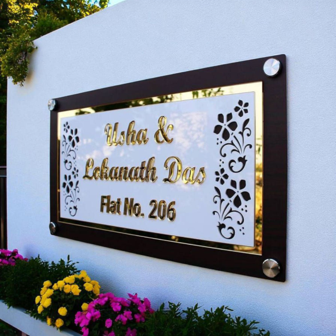 Floral waterproof House Nameplate